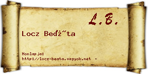 Locz Beáta névjegykártya