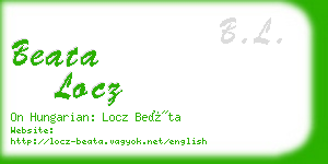 beata locz business card